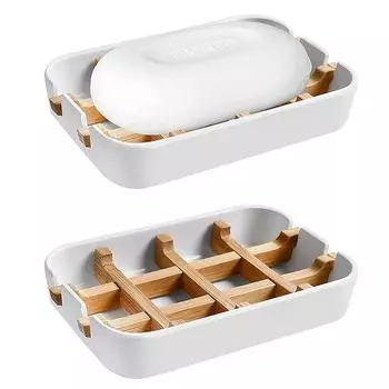 Бамбуковая мыльница для ванной комнаты, деревянный держатель, поднос, стойка, тарелка, деревянная коробка, контейнер, инструменты для ванной комнаты