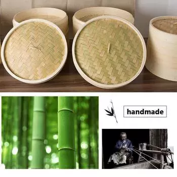 Бамбуковая пароварка для рыбы, риса, овощей, закусок, корзина, набор кухонных принадлежностей для приготовления пищи, клетка и крышка для клетки, кухонная утварь, кулинария