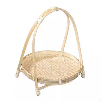 Бамбуковая плетеная корзина для фруктов, многоцелевой деревенский держатель для завтрака для кухни, кафе Single Layer