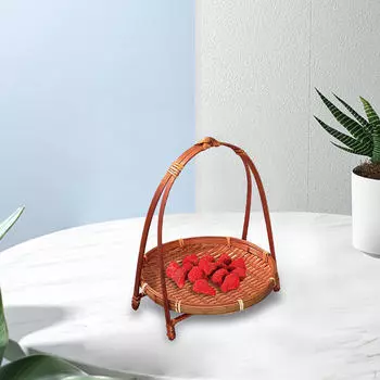 Бамбуковая плетеная корзина с фруктами, сервировочный поднос, держатель для завтрака для кухни