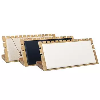 Бамбуковая подставка для ювелирных изделий, подставка для ожерелья, деревянная подставка для нескольких ожерелий, мольберт, витрина, держатель для ожерелья белый