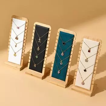 Бамбуковая подставка для ювелирных изделий, подставка для ожерелья, деревянная подставка для нескольких ожерелий, мольберт, витрина, держатель для ожерелья