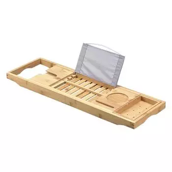 Бамбуковая полка для ванны, поднос для ванны, выдвижная полка для унитаза, держатель для телефона в ванной