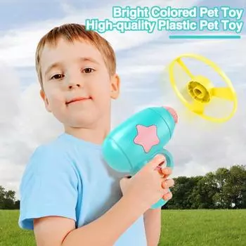 Бамбуковая пусковая установка для стрекоз, прочная, легкая, красочная, для повседневного использования, летающая тарелка для домашних животных, игрушечный сейф темно-синий