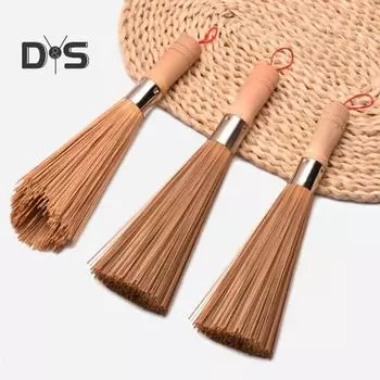 Бамбуковая щетка для мытья посуды Глубокая очистка Угловая головка Длинная ручка Дизайн Скребок для посуды Легко чистить Многофункциональный очиститель для кухни A