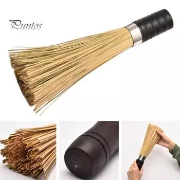 Бамбуковая щетка для мытья посуды Глубокая очистка Угловая головка Длинная ручка Дизайн Скребок для посуды Легко чистить Многофункциональный очиститель для кухни A