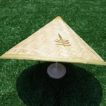 Бамбуковая шляпа Искусство и ремесла Восточная Вьетнамская для пляжа, улицы, лета, сельского хозяйства Leaf Patterns