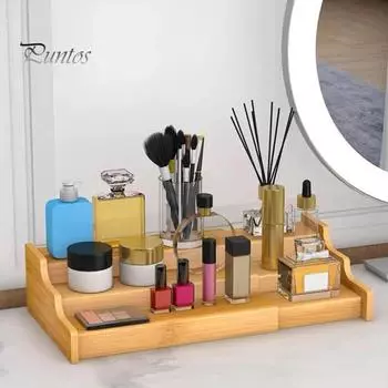 Бамбуковая стойка для хранения, выдвижной держатель для кофейных кружек, регулируемая длина, гладкие края, без заусенцев, устойчивая несущая полка для специй A