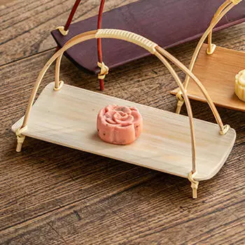 Бамбуковая стойка для сервировочной тарелки для закусок, подносы, полки, деревенское десертное блюдо Color B