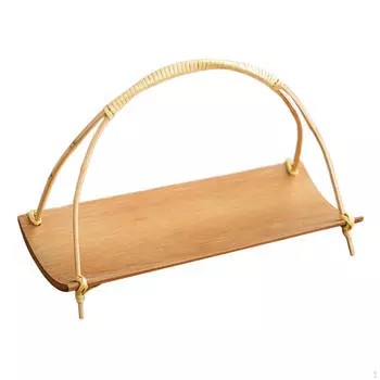 Бамбуковая стойка для сервировочной тарелки для закусок, подносы, полки, деревенское десертное блюдо Color A