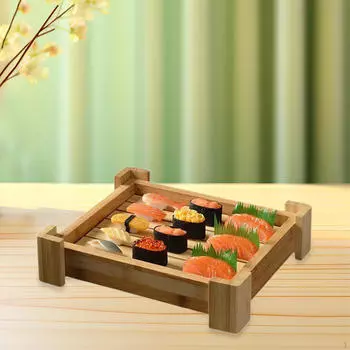 Бамбуковая тарелка для суши, японская доска, блюдо для сервировки в центре стола 30cmx25cmx7.5cm