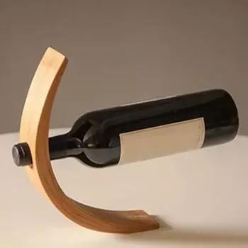 Бамбуковая винная полка, утолщенная, легко чистящаяся полукруглая/прямая конструкция, элегантный балансирующий держатель для вина A