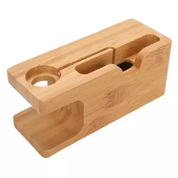 Бамбуковая зарядная док-станция для мобильного телефона, часов, портативный держатель с возможностью зарядки