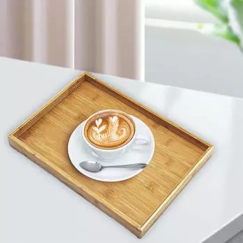 Бамбуковое блюдо для сервировки, поднос для завтрака, журнальный столик, декоративный чай 28cmx19cmx2.2cm