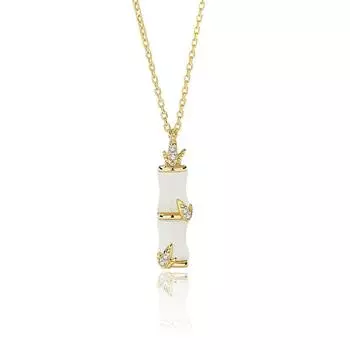 Бамбуковое ожерелье для женщин, модная универсальная подвеска с кошачьим глазом и цепочкой на ключицу с высоким подъемом