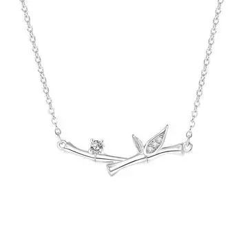 Бамбуковое ожерелье для женщин, новая мода, ниша, свет, роскошь, высококачественный дизайн, цепочка с бриллиантами из бамбука для ключицы