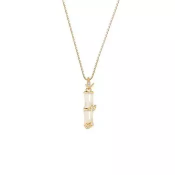 Бамбуковое ожерелье для женщин, Японское и корейское простое модное универсальное ожерелье-подвеска «Кошачий глаз», цепочка для ключицы