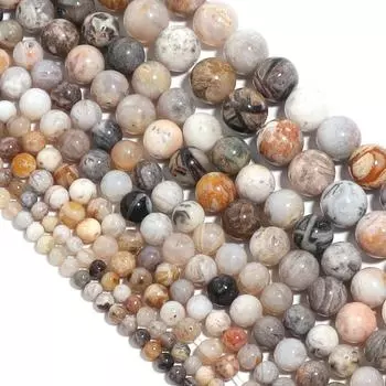 Бамбуковые бусины из сердолика и агата, свободные бусины-разделители для изготовления ювелирных изделий, браслетов, аксессуары 4-12 мм, сделай сам Dia 4mm