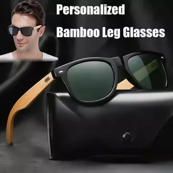 Бамбуковые деревянные квадратные солнцезащитные очки для мужчин и женщин деревянные очки для вождения модные очки