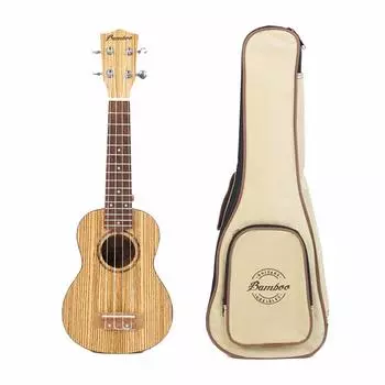 Бамбуковые гитары Гавайская гитара Зебрано Сопрано Чехол для укулеле Зебрано Сопрано Размер Сопрано BU-21CB (Мягкий включен) [] 21