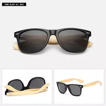 Бамбуковые очки унисекс в стиле ретро, солнцезащитные очки с деревянными ножками для женщин и мужчин, винтажные модные летние очки ручной работы коричневый