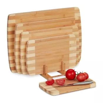 Бамбуковые разделочные доски с подставкой Relaxdays Schneidebretter Set