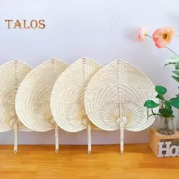 Бамбуковые ручные веера Натуральные ткацкие веера ручной работы Легкий веер из пальмовых листьев Ручной вентилятор для детей и взрослых с 2 размерами для летнего охлаждения S