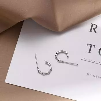 Бамбуковые серьги для женщин, простые геометрические серьги из оливкового бисера, модная индивидуальность, универсальные серьги в нишевом дизайне