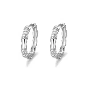 Бамбуковые серьги-вкладыши с бриллиантами, микро-инкрустированные цирконием, темперамент, индивидуальность, легкие, роскошные серьги, модные