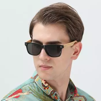 Бамбуковые солнцезащитные очки Деревянные солнцезащитные очки Унисекс Рисовые гвозди Бамбуковые очки Можно напечатать логотип