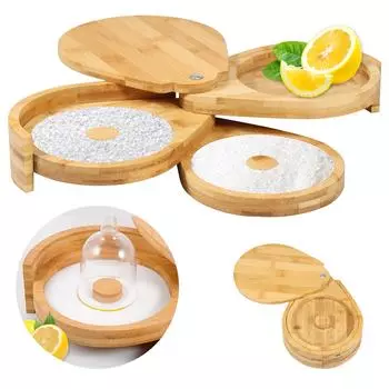 Бамбуковый 3-х уровневый держатель соли «Маргарита», складной переносной держатель соли и сахара, контейнер для специй, барменские инструменты, барные принадлежности