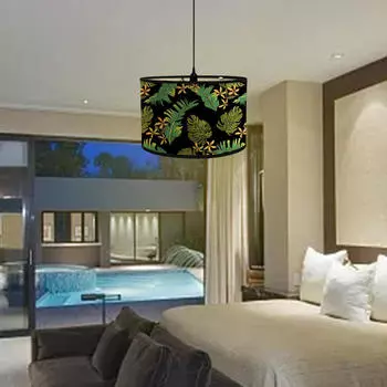 Бамбуковый абажур E27 с узором в виде листьев, аксессуар 11,8x7,8 дюймов, фермерский чехол для спальни Style B