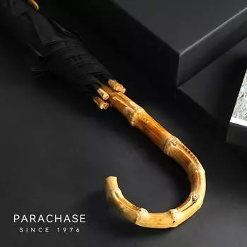 Бамбуковый большой зонт для мужчин, винтажный ветрозащитный зонт, прочный изогнутый ретро-зонт с большой длинной ручкой, деловой зонт от дождя тёмно-синий