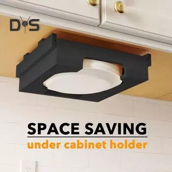 Бамбуковый держатель для бумажной тарелки, большая емкость под шкафом, 9-дюймовая одноразовая бумажная тарелка для торта, бамбуковый диспенсер, органайзер, стеллаж для хранения, кухонные принадлежности белый