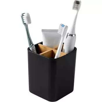 Бамбуковый держатель для зубных щеток для ванных комнат, держатель для зубных щеток и зубной пасты на 3/4 отделения. Органайзер для ванной комнаты для электрических зубных щеток, нити, бритв. 3 Slots