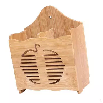 Бамбуковый держатель-органайзер-разделитель для кухонной утвари, щипцы, столовые приборы, венчики Double grid character
