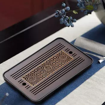 Бамбуковый дренажный поднос для чая, прочный для набора кунг-фу, простой, домашний стол для хранения воды Style B