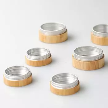 Бамбуковый косметический контейнер, алюминиевая бутылка для крема, бальзам для губ, контейнер для макияжа, многоразовая банка для лосьона, пустая косметическая коробка 10g