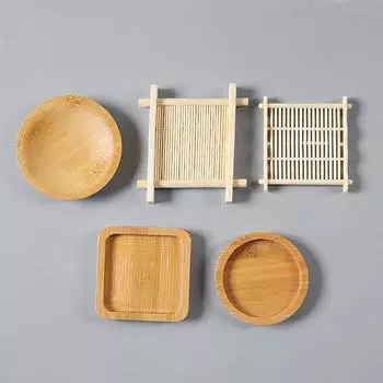 Бамбуковый коврик для чашки, чайный столик, салфетки, подставка для ресторанов, дома, кухни, гостиной, натуральный ретро-декор, аксессуары
