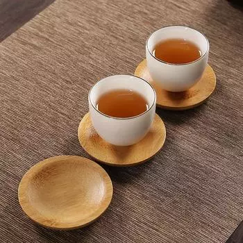 Бамбуковый коврик для чашки, чайный столик, салфетки, подставка для ресторанов, дома, кухни, гостиной, натуральный ретро-декор, аксессуары as the picture