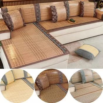 Бамбуковый коврик, подушка для дивана, летний летний коврик, подушка для сиденья, нескользящий кожаный чехол для дивана, тканевый чехол 45*45cm