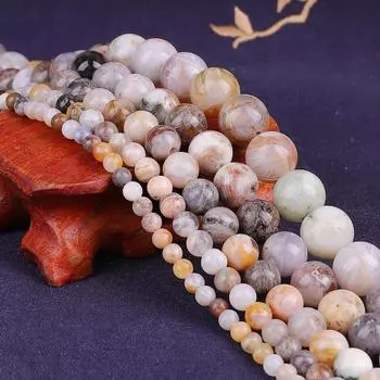 Бамбуковый мраморный натуральный камень 4/6/8/10/12 мм круглые свободные бусины для изготовления ювелирных изделий 4mm 89pcs
