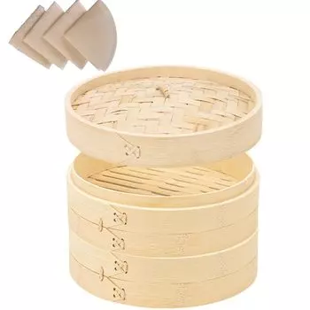 Бамбуковый отпариватель 26 см 1 Пароварка Пароварка Пароварка Коммерческая отпариватель Китайский отпариватель Бамбуковый отпариватель Термостойкий Прочный Многоразового использования Для людей