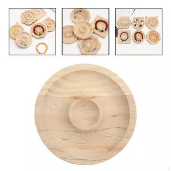 Бамбуковый поднос для браслета, тарелка для хранения ювелирных изделий, подвеска из бисера, витрина-органайзер, держатель square