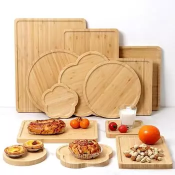 Бамбуковый поднос в японском стиле Отель Прямоугольный бамбуковый поднос для чая Салон красоты Ресторан Кофейня Завтрак Деревянный поднос для ужина