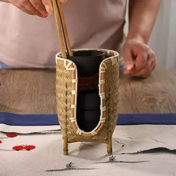 Бамбуковый подстаканник для туалетного столика в ванной — стильное и практичное хранение чая коричневый