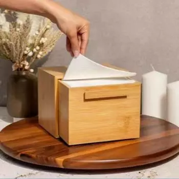 Бамбуковый ящик для хранения с выдвижным ящиком. Прочное одноразовое полотенце из дерева в деревенском стиле. Салфетка для лица. Крем для рук. Закуски. Ключи. Настольный органайзер. Чехол-контейнер.