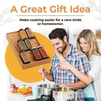 Бамбуковый ящик-органайзер, 3-х уровневый ящик для хранения приправ, ящик со ступенчатым дизайном