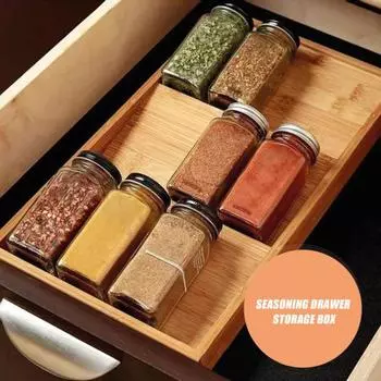 Бамбуковый ящик-органайзер, 3-х уровневый ящик для хранения приправ, ступенчатый дизайн, ящик-органайзер для кухни, ванной комнаты, кладовой для косметики коричневый