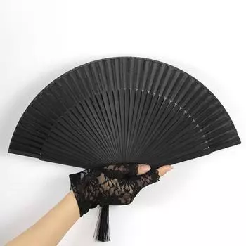 Бамбуковый ручной танцевальный веер Китайский винтажный легкий охлаждающий вентилятор с кисточками и изысканным складыванием для музыкального фестиваля, свадебной церкви красный